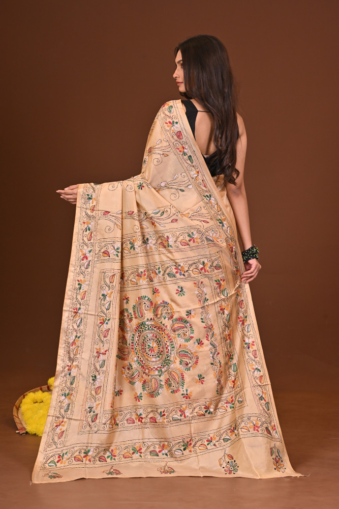 SHARODSHREE BLENDED SILK KANTHA SAREE