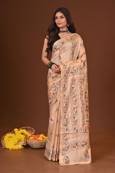 SHARODSHREE BLENDED SILK KANTHA SAREE