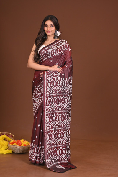 SHEULISHUBHRA BLENDED SILK KANTHA SAREE