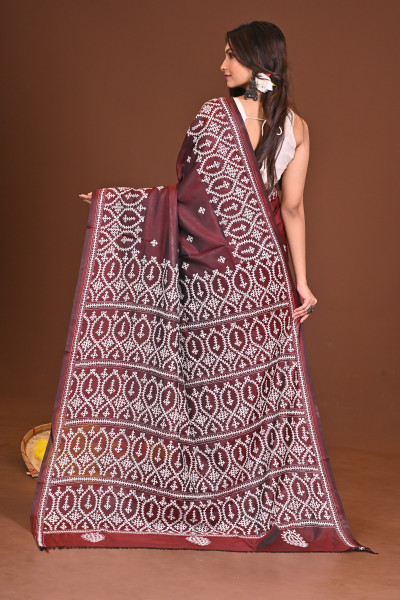 SHEULISHUBHRA BLENDED SILK KANTHA SAREE