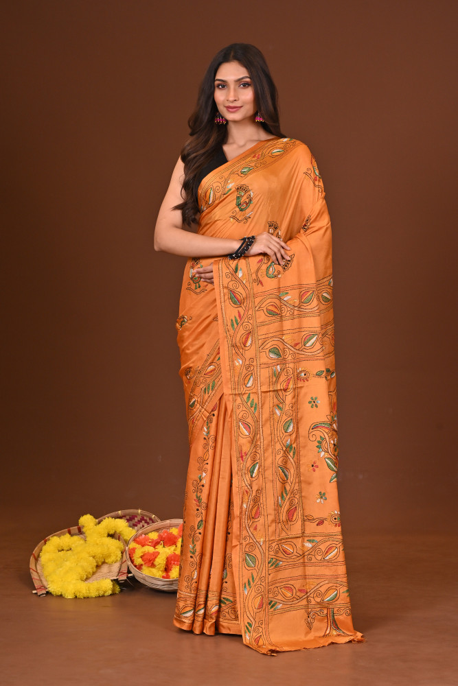 SHONARUPA BLENDED SILK KANTHA SAREE