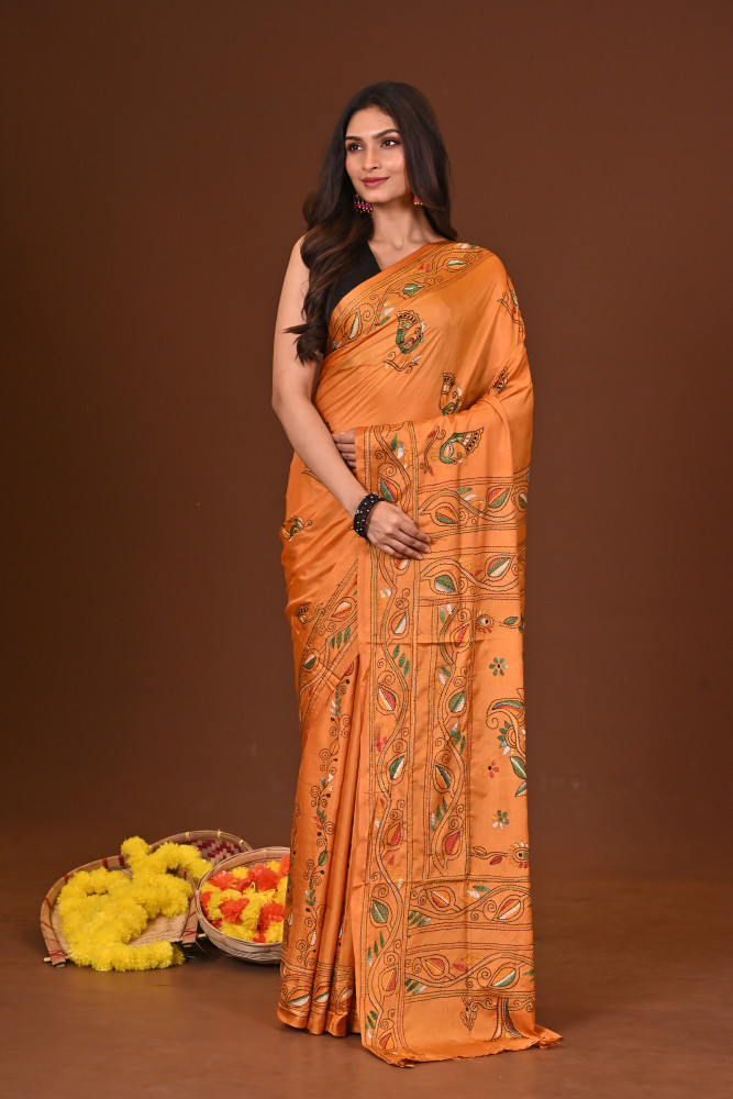 SHONARUPA BLENDED SILK KANTHA SAREE