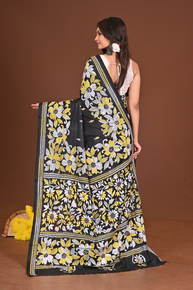SHYAMSHAKTI BLENDED SILK KANTHA SAREE