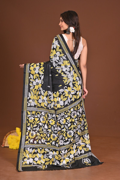 SHYAMSHAKTI BLENDED SILK KANTHA SAREE