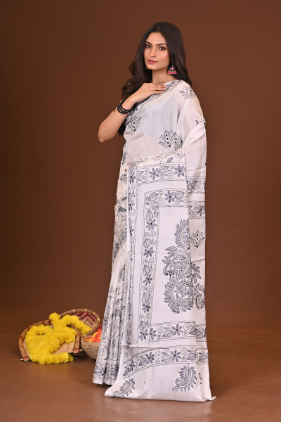 SHUKLAMALA BLENDED SILK KANTHA SAREE