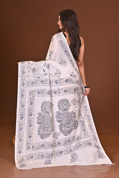 SHUKLAMALA BLENDED SILK KANTHA SAREE