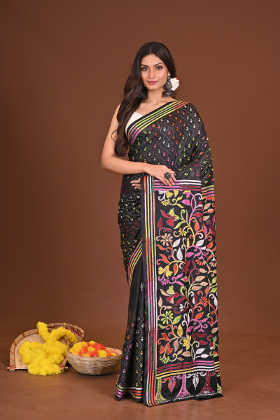 SHYAMALIMA BLENDED SILK KANTHA SAREE