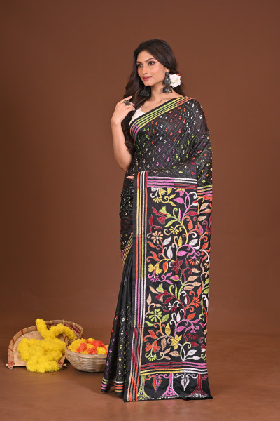 SHYAMALIMA BLENDED SILK KANTHA SAREE