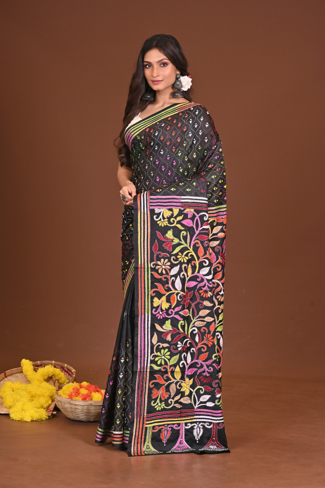 SHYAMALIMA BLENDED SILK KANTHA SAREE