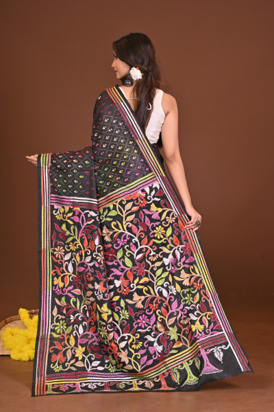 SHYAMALIMA BLENDED SILK KANTHA SAREE