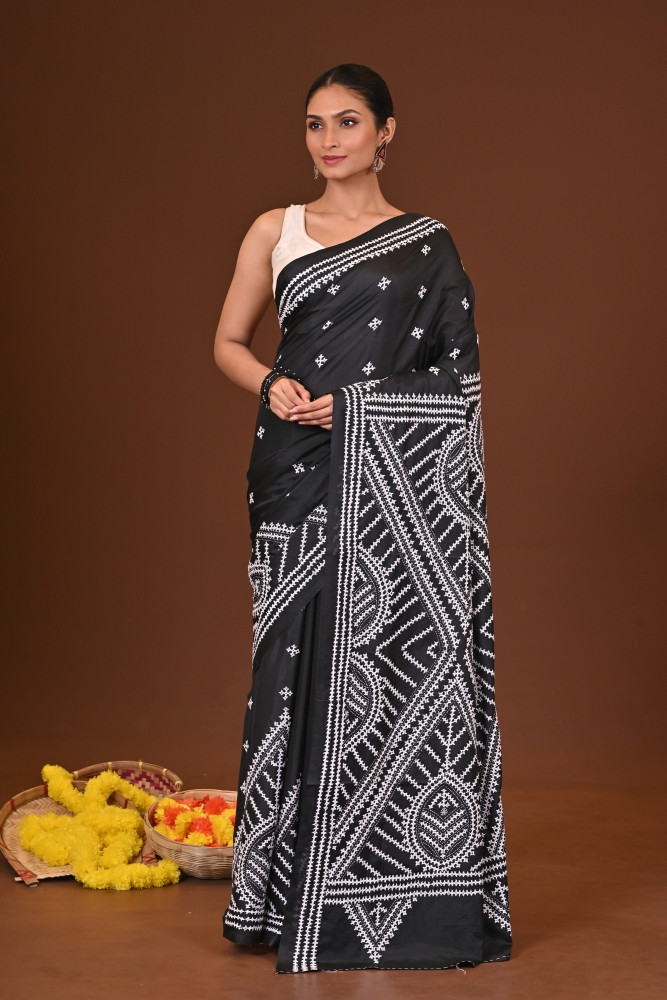 SHYAMASOBHA BLENDED SILK KANTHA SAREE
