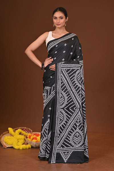 SHYAMASOBHA BLENDED SILK KANTHA SAREE