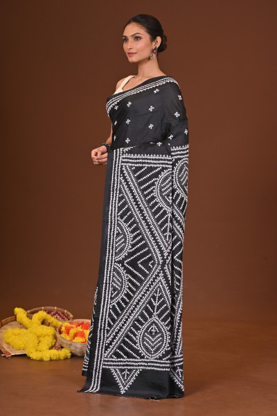 SHYAMASOBHA BLENDED SILK KANTHA SAREE