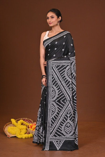 SHYAMASOBHA BLENDED SILK KANTHA SAREE
