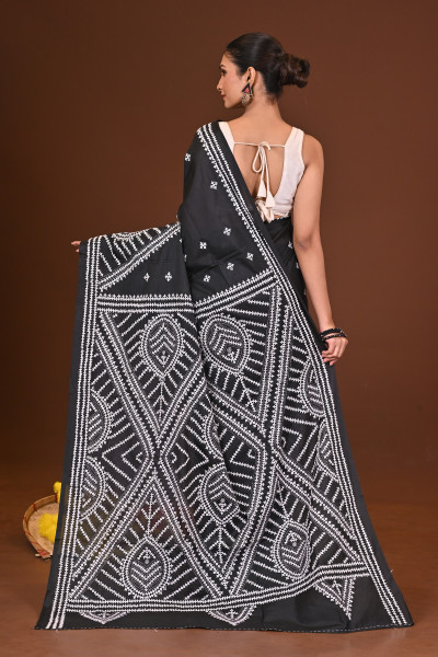SHYAMASOBHA BLENDED SILK KANTHA SAREE