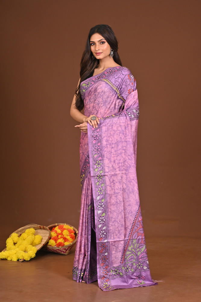 SHYAMATARINI BLENDED SILK KANTHA SAREE