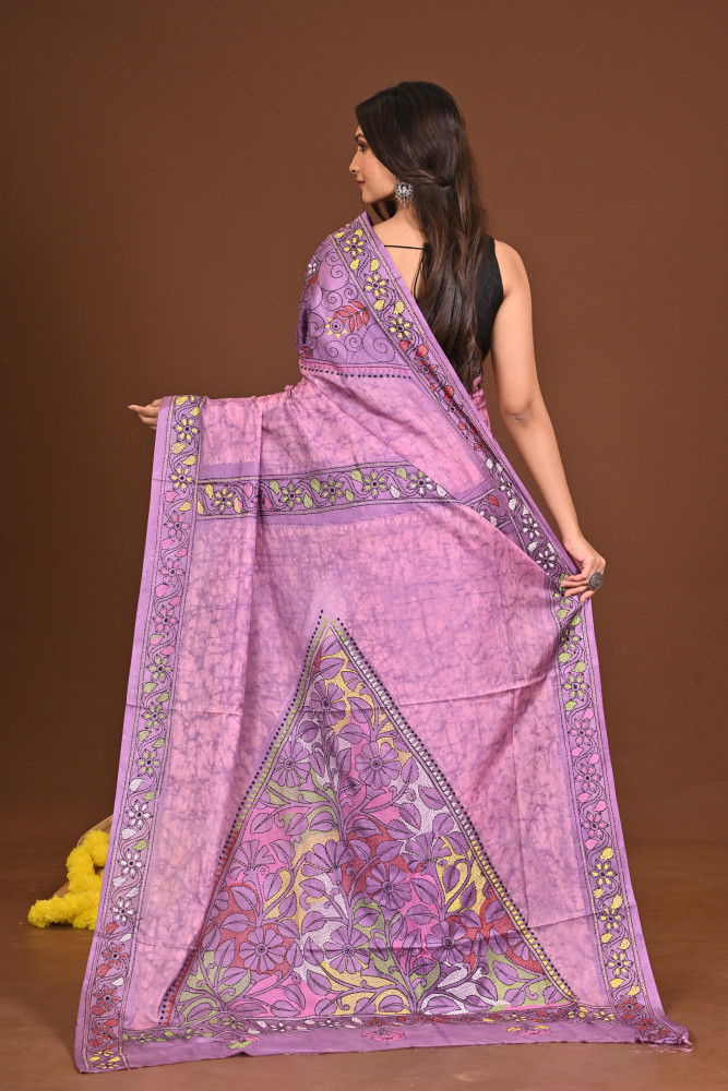 SHYAMATARINI BLENDED SILK KANTHA SAREE