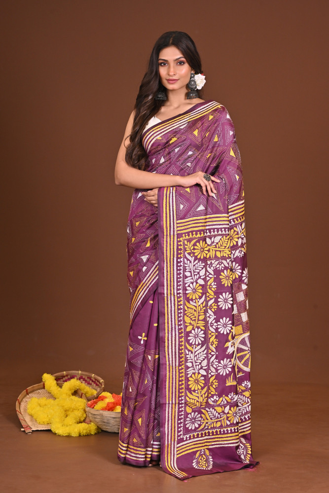 SMRITI BLENDED SILK KANTHA SAREE