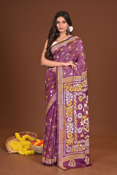 SMRITI BLENDED SILK KANTHA SAREE