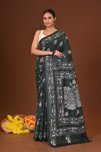 SHYAMOLI BLENDED SILK KANTHA SAREE