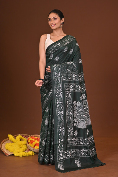 SHYAMOLI BLENDED SILK KANTHA SAREE