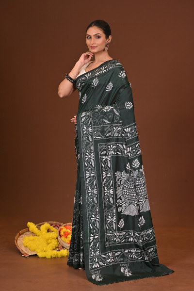 SHYAMOLI BLENDED SILK KANTHA SAREE