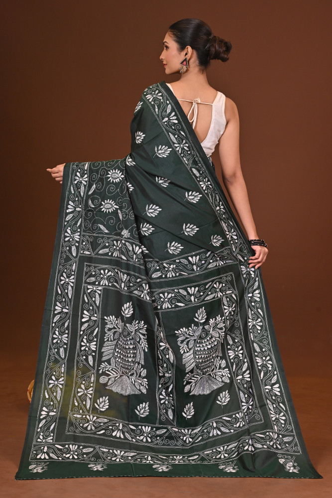 SHYAMOLI BLENDED SILK KANTHA SAREE