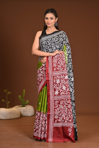 SILK KANTHA SAREE