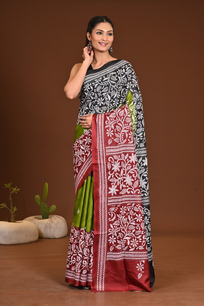 SILK KANTHA SAREE