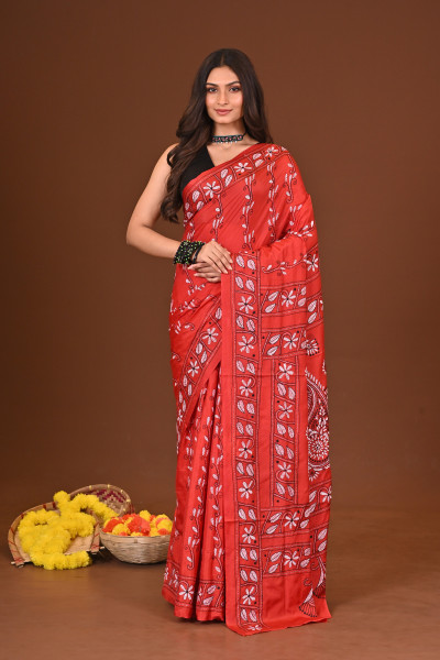 SINDOORANJALI BLENDED SILK KANTHA SAREE