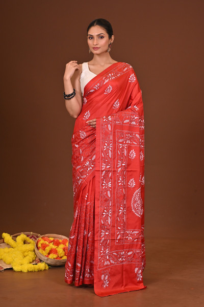 SINDOORREKHA BLENDED SILK KANTHA SAREE