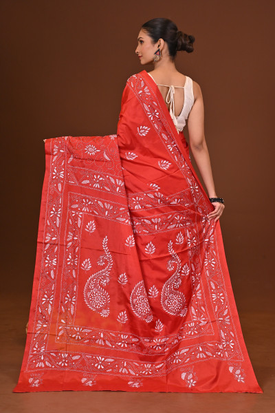 SINDOORREKHA BLENDED SILK KANTHA SAREE