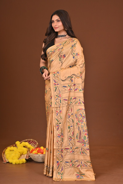 SWARNAJANLI BLENDED SILK KANTHA SAREE