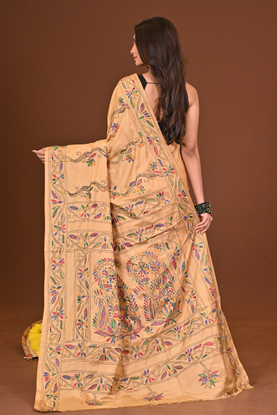 SWARNAJANLI BLENDED SILK KANTHA SAREE