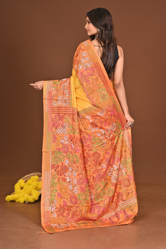 SONASINDURI BLENDED SILK KANTHA SAREE