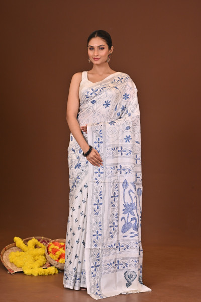 SOUDAMINI BLENDED SILK KANTHA SAREE