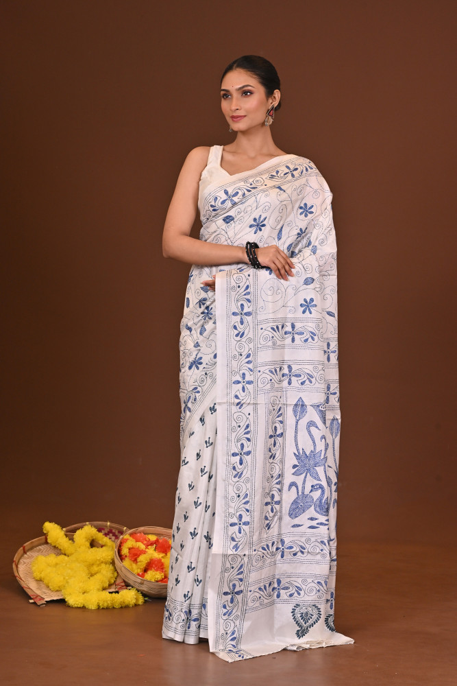 SOUDAMINI BLENDED SILK KANTHA SAREE
