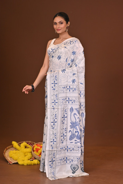 SOUDAMINI BLENDED SILK KANTHA SAREE