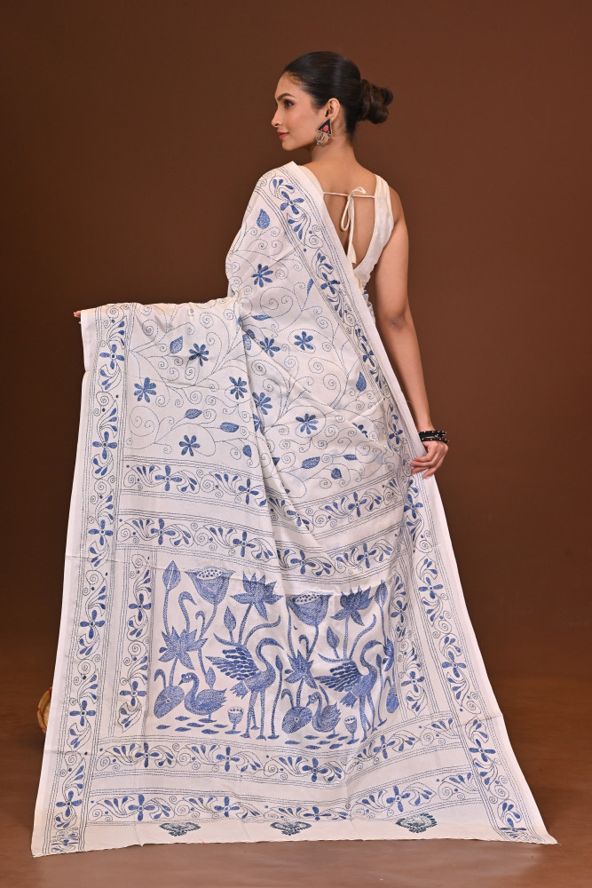 SOUDAMINI BLENDED SILK KANTHA SAREE