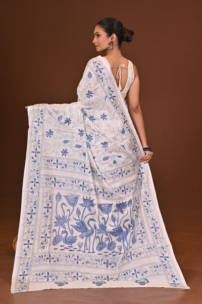 SOUDAMINI BLENDED SILK KANTHA SAREE