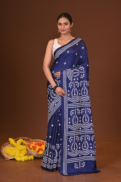 SROTINI BLENDED SILK KANTHA SAREE