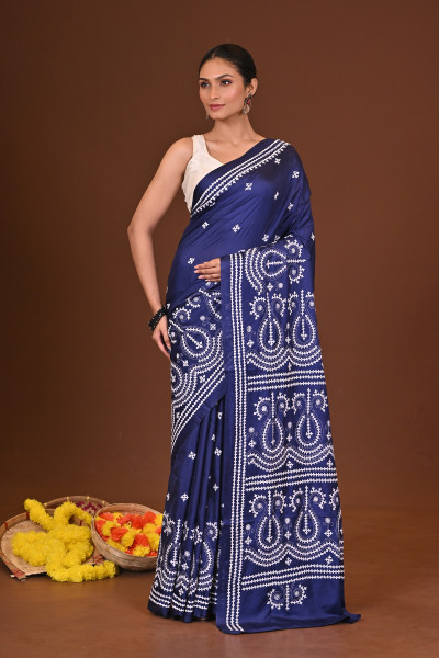 SROTINI BLENDED SILK KANTHA SAREE