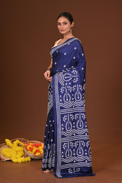 SROTINI BLENDED SILK KANTHA SAREE