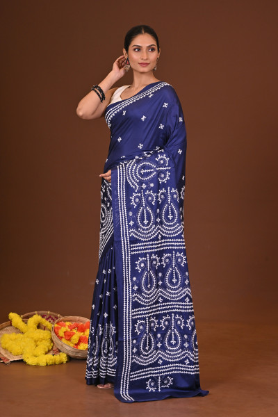 SROTINI BLENDED SILK KANTHA SAREE
