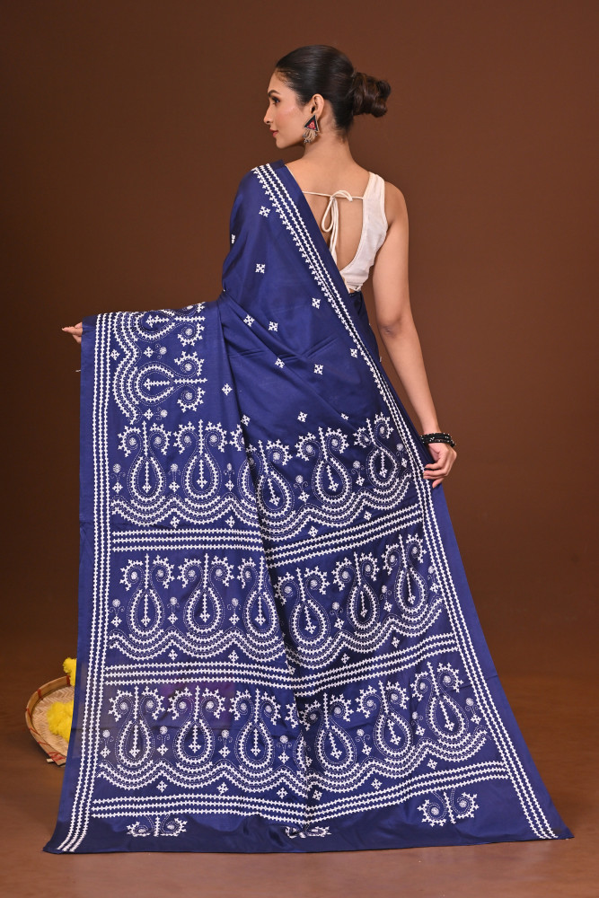 SROTINI BLENDED SILK KANTHA SAREE