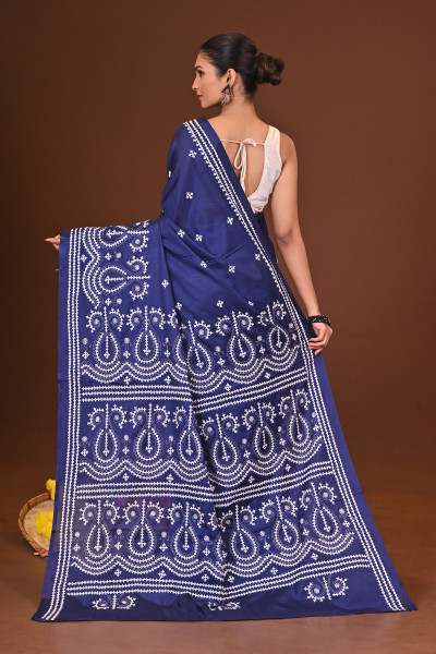 SROTINI BLENDED SILK KANTHA SAREE