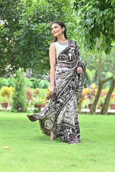 ISHWARI MURSHIDABAD HAND BATIK SAREE