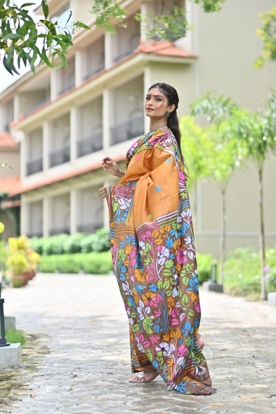 CHANDRAVATI BLENDED SILK KANTHA SAREE