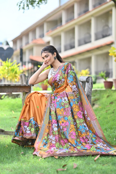 CHANDRAVATI BLENDED SILK KANTHA SAREE