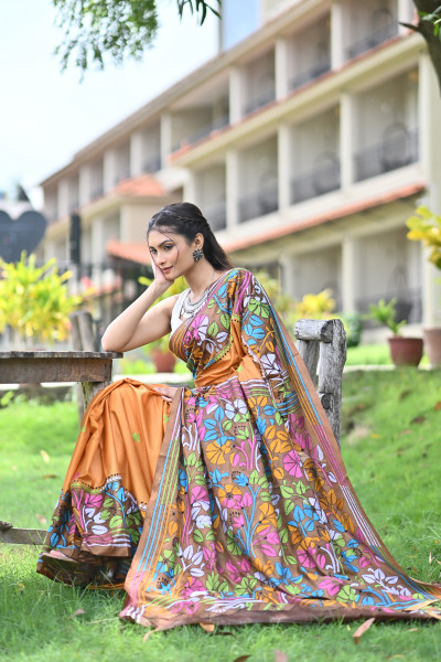CHANDRAVATI BLENDED SILK KANTHA SAREE